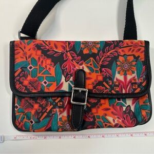 Fossil Floral Crossbody Bag - Black and Orange